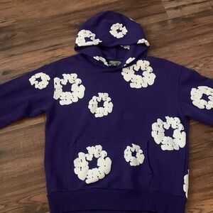 Purple denim tear hoodie